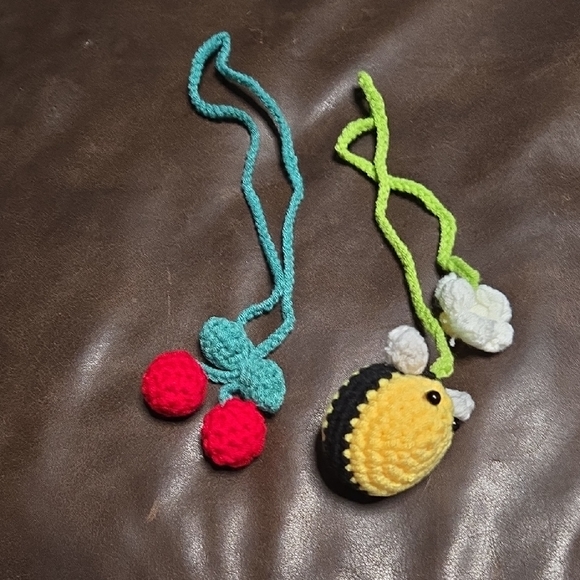 Colorful Cherry and Bee Kids Necklaces - Picture 1 of 3